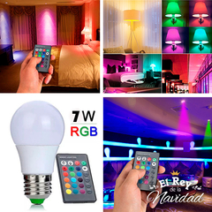 Lampara Luz Led Rgb 16 Colores Control Remoto Foco 5w en internet