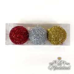 Set x 3 Globos 7cm SUPER LUJO Rojo, Plata y Oro - comprar online