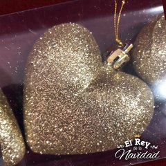 Set x 3 Corazon Glitter Oro - comprar online