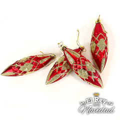 Set x 4 Gotas Rojas Decoradas Biseladas - comprar online