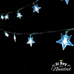 Guirnalda Estrellas Led Blancas frías Fijas 5mts a PILAS - tienda online
