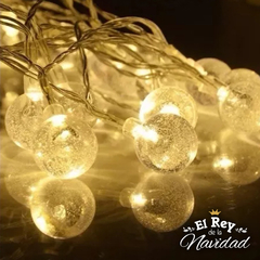 Imagen de Guirnalda luces Bolitas Crystal led blanco calido 5mts a PILAS