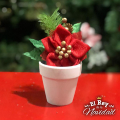 Macetitas con flor y frutos para mesa 15cm - El Rey de la Navidad