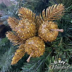 Pick Glitter Oro con manzanitas Oro - El Rey de la Navidad