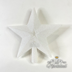 Puntal Estrella LUJO Glitter Blanca 16cm en estuche