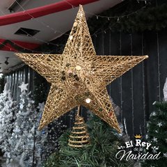 Puntal Estrella de Alambre Premium 20cm Oro