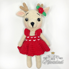 "Luz" Bambi Navideña Amigurumi Artesanal 30cm