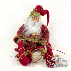 Papa Noel Arlequin Rojo 40cm de colección - tienda online