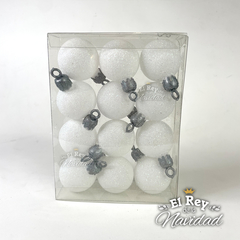 Set x 12 Globos Glitter Blanco 3cm