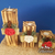 Centro de mesa Set x 3 portavelas rusticos en madera - comprar online