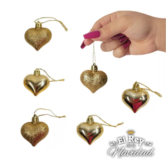 Set x 6 Corazones Dorados 4,5cm