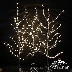 Arbol Luminoso Minimalista Hojitas Led Blanco Calido 1,40mts - El Rey de la Navidad