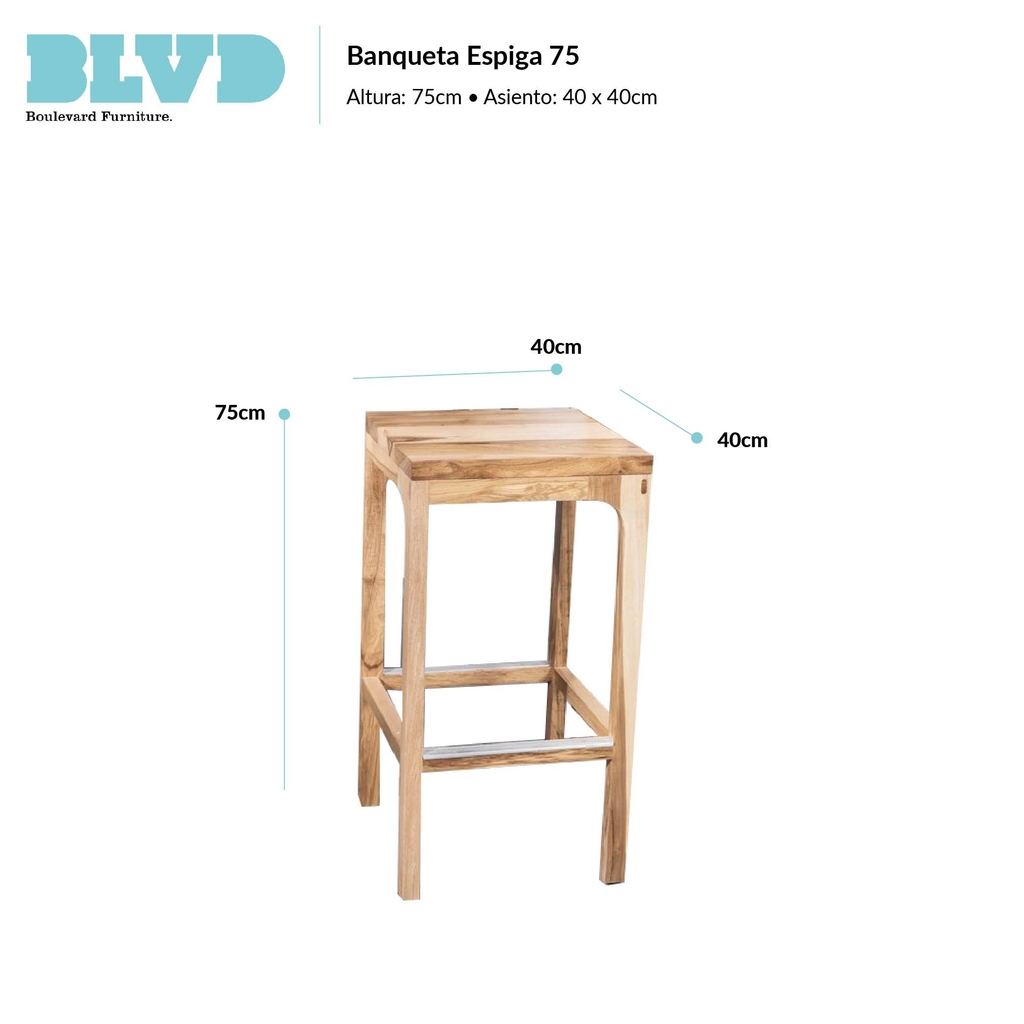 Banqueta Espiga 75 - BLVD | Boulevard Furniture