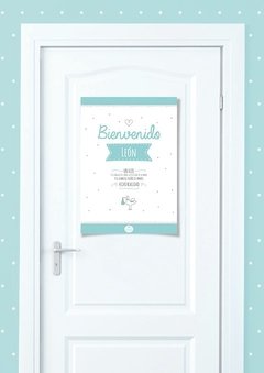 Cartel de bienvenida - Cigüeña Celeste - comprar online