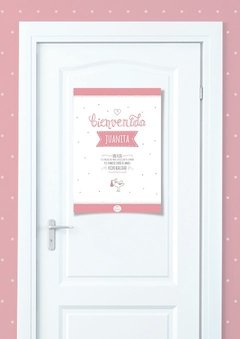 Cartel de bienvenida - Cigüeña Rosa - comprar online