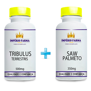 Kit Tribulus e Saw Palmeto (1Tribulus Terrestris de 500 mg e 1 Saw Palmeto de 350 mg) cada um contendo 60 Cápsulas.