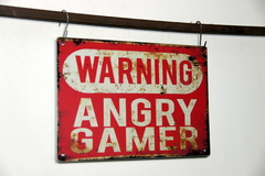 DR-135 Warning angry gamer