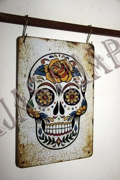 XR-102 CALAVERA MEXICANA FLOR AMARILLA AZUL - comprar online