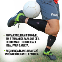 CANELEIRA ADULTO SIMPLES + PORTA CANELEIRA - Profix Sports