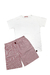 Conjunto Pijama Bermuda Rayada y Remera Manga Corta Lisa Kids