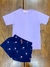 Conjunto Pijama Short Estampado y Remera Manga Corta Lisa Teens