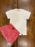 Conjunto de Pijama dos Piezas Short Rojo con Detalles  y Remera Manga Corta Lisa Teens