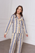 Conjunto de Pijama dos Piezas Pantalón Y Camisa Rayas Mujer