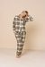 Conjunto de Pijama dos Piezas Pantalón Y Camisa Escocés Mujer