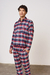 Conjunto de Pijama dos Piezas Pantalón Y Camisa Escocés Hombre