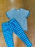 Conjunto de Pijama dos Piezas Pantalón Escocés y Remera Manga Corta Lisa con Vivo en la Manga Hombre