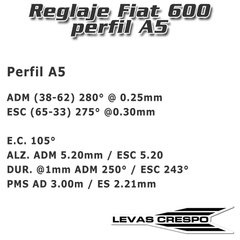 Leva Potenciada Fiat 600 850 Alzada 7.50mm Dur 280° E.C. 105° - comprar online