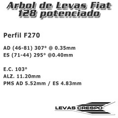F270 Leva Crespo Fiat 147 128 Uno Tipo 307° 11.20mm 103° - Levas Crespo