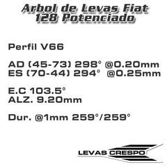 Leva Potenciada Fiat 147 128 Uno Tipo Perfil V66 9.20mm / 298° - comprar online