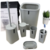 SET DE BAÑO 6 PIEZAS GRIS PVC