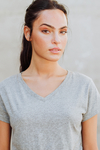 Remera de algodón cuello en V de Mujer - comprar online