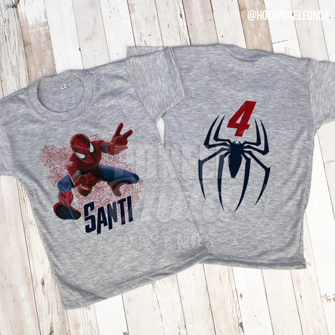 REMERA CUMPLEANOS Spiderman Ponele Onda Disenos
