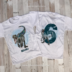 REMERA CUMPLEAÑOS - Dino Blue