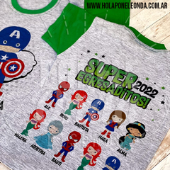REMERA EGRESADITOS 2024 Superheroes superheroinas y princesas