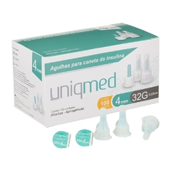 AGULHA CANETA INSULINA 4MM 32G 100UN UNIQMED