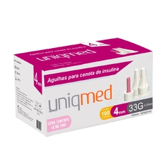 KIT 400UN AGULHA CANETA INSULINA EXTRA FINA 4MM 33G UNIQMED