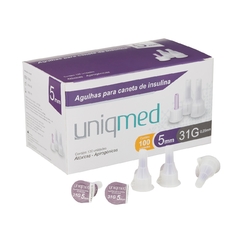 KIT 400UN AGULHA CANETA INSULINA 5MM 31G UNIQMED