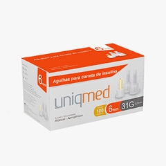 KIT 300UN AGULHA CANETA INSULINA 6MM 31G UNIQMED