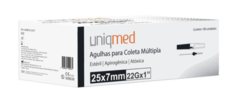 KIT 300UN AGULHA PARA COLETA MULTIPLA 25x7MM 22G UNIQMED