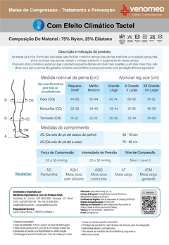 MEIAS COMPRESSÃO 20 a 30MMHG ABERTA 3/4 VENOMED TROMB1100 - CIRÚRGICA MEDIC PRODUTOS CIRÚRGICOS