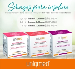 SERINGA PARA TOXINA INSULINA UNIQMED 100UN 1,0ML 5X0,23 32G - CIRÚRGICA MEDIC PRODUTOS CIRÚRGICOS