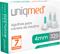 AGULHAS PARA CANETA DE INSULINA 4MMx32G CX 7UN UNIQMED