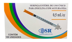 SERINGA INSULINA 0,5ML 6X0,25MM AGULHA FIXA 31G 100UN SR na internet