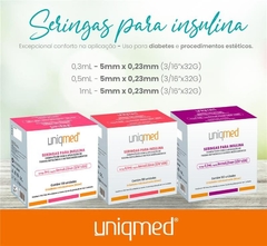 SERINGA PARA TOXINA INSULINA UNIQMED 0,3ML 5X0,23 32G 100UN na internet