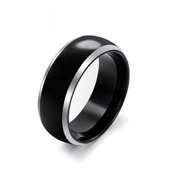 Par de anel alianças tungstênio preto com bordas prateadas ( cod. TCR-008B ) - comprar online