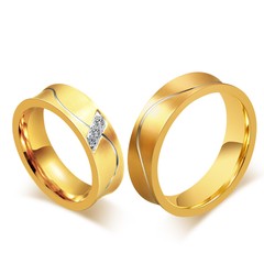 Alianças banhada a ouro 18k com cristais ( cod. CR-033) - comprar online